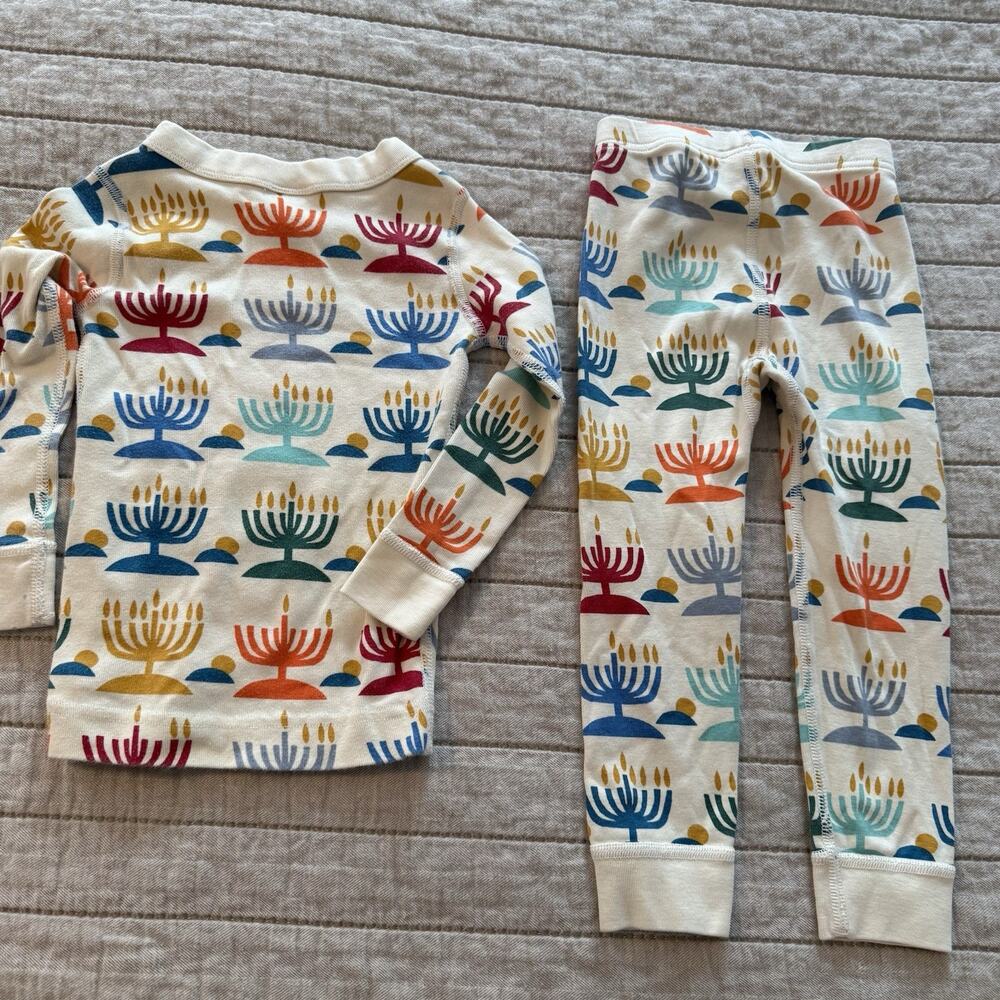 Hanna Andersson Kids Pajamas 3T Holiday Long John Rainbow Hanukkah NWOT - Picture 4 of 15